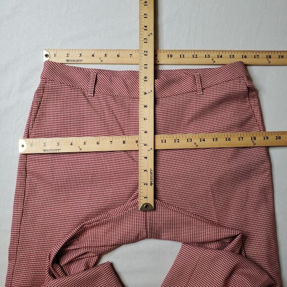 J Jill Women's Size 10 NWT Cropped Wide Leg Trouser Pants Red White Houndstooth - Picture 7 of 8